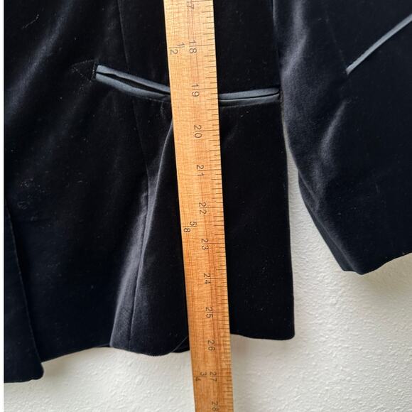 NWT Alexa Chung Velvet Tuxedo Blazer Black Women’s US 10 Satin Lapel - Picture 12 of 14